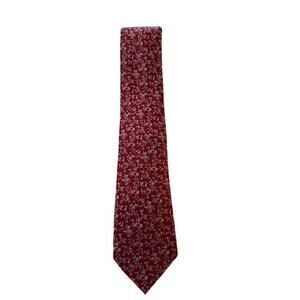 Pronto Uomo Neck Tie Floral Print 100% Silk Red